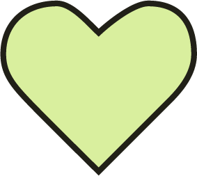 a single lime green heart